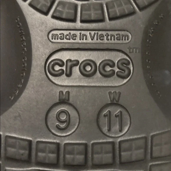 Make offer! NWOT CROCS Black Slippers Colorful Charms heel straps Men 9 Woman 11 - Picture 9 of 16